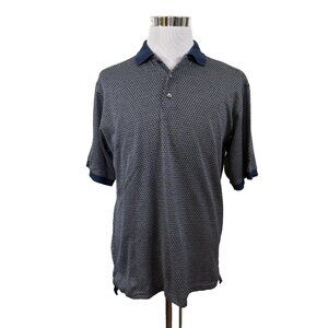 Vtg Callaway 60s Two Ply Mercerized Cotton Blue Golf Polo Shirt Mens L Large